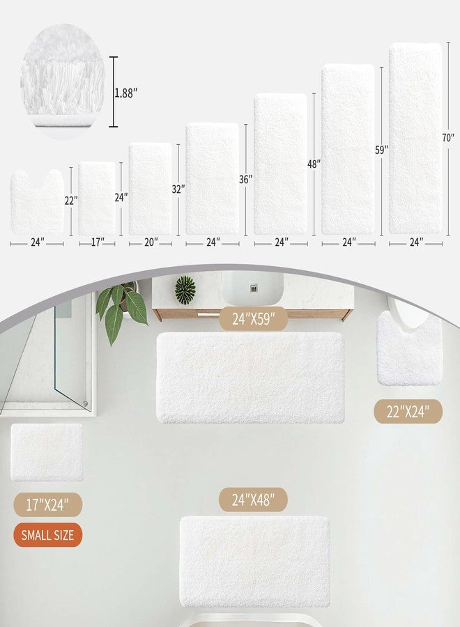 Disolla White Bathroom Rug 20x32 Non Slip Fluffy Bath Mat for Bathroom Floor Washable Plush Luxury Bath Rug for Tub Soft Shaggy Absorbent Shower Sink Mat - Image 3